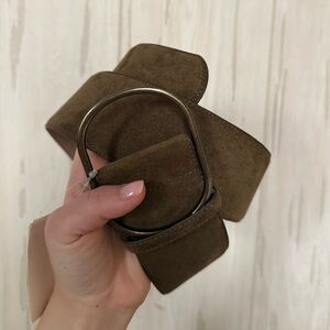 Banana Republic Factory Olive Suede Wide Belt Size XL